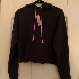 NWT! Charcoal Gray and Pink Hoodie Sweatshirt